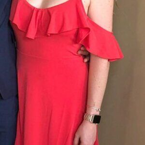 Express Coral Tank Off The Shoulder Dress